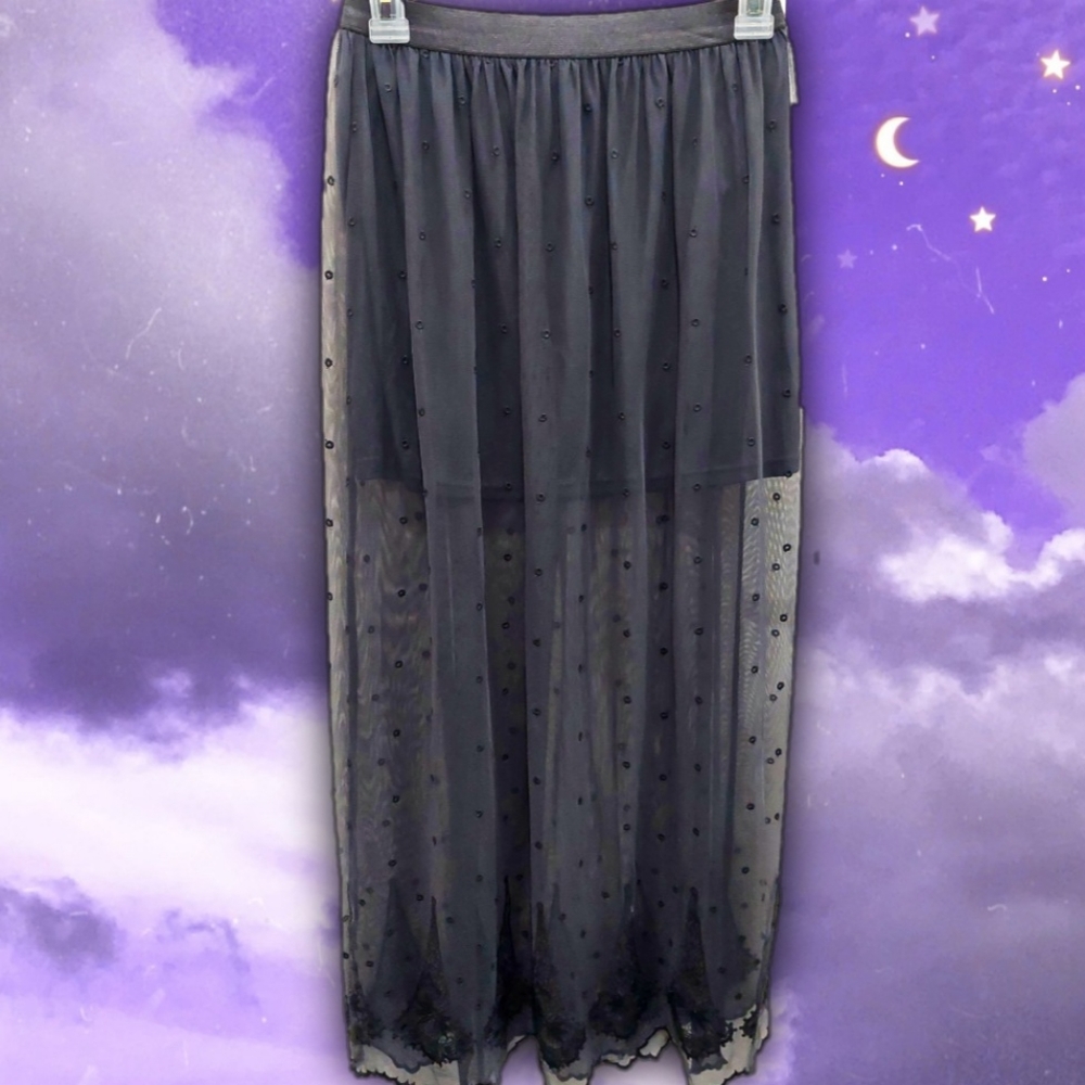 Beautiful Divided Sheer Maxi Skirt